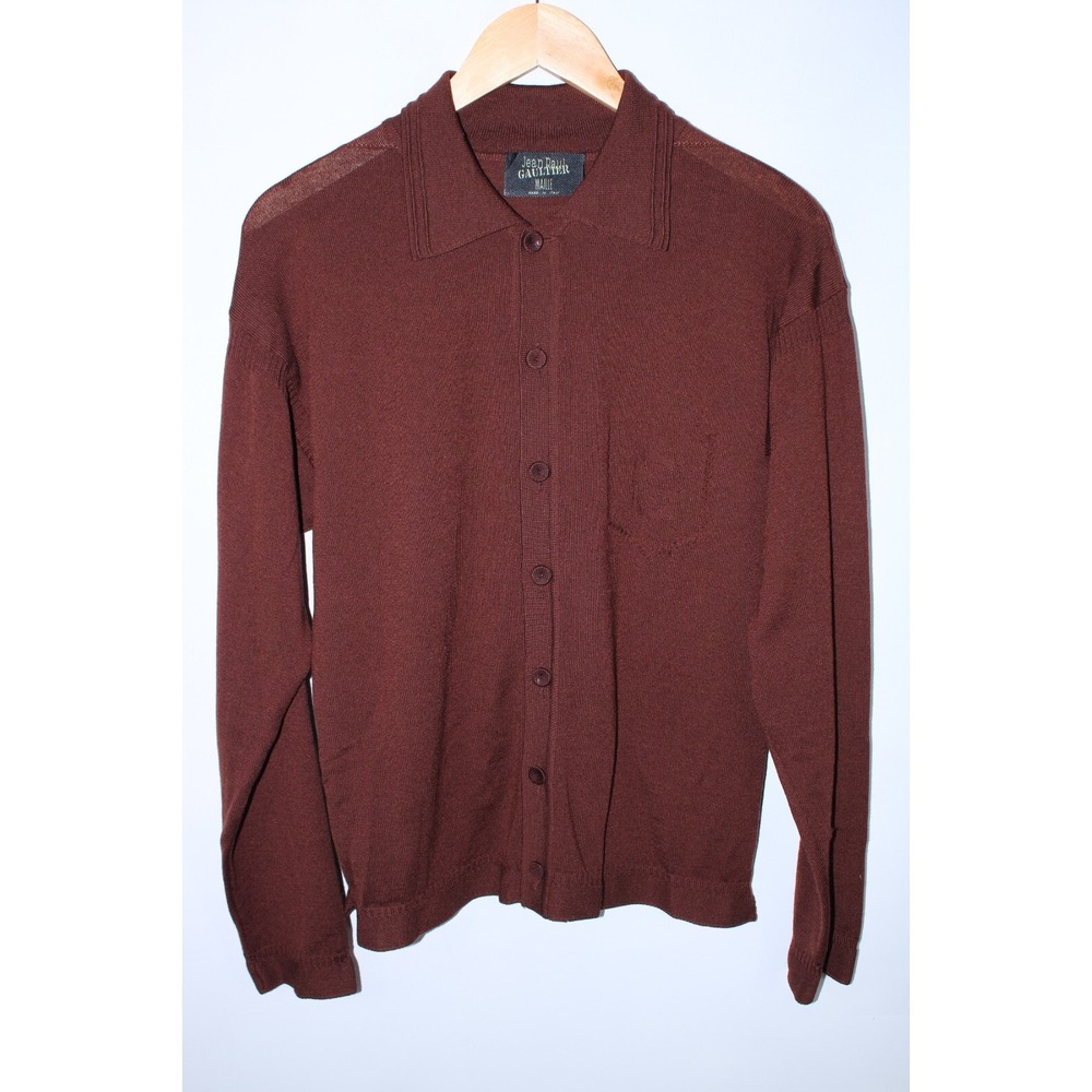 Jean Paul Gaultier Maille Men's Medium Brown Knit Cardigan